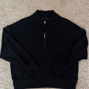Lou & Grey Black Half-Zip Sweatshirt